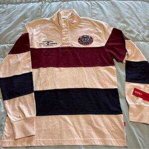 Striped Long Sleeve Rugby Shirt Vintage IZOD. New with tags.